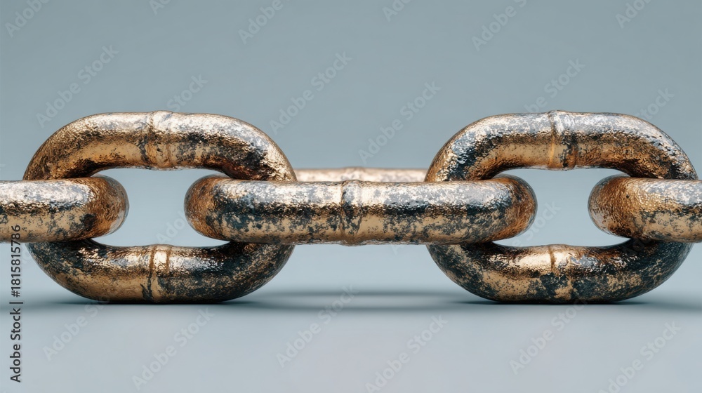 Fototapeta premium Longevity adaptive chain concept representing adaptation and evolution of interconnected links for future applications