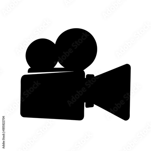 Classic vintage film camera icon for movie production media