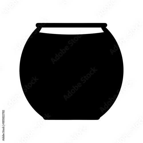 Classic round fishbowl or versatile cooking pot silhouette icon