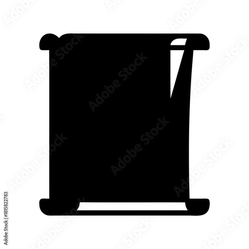 Unfurled scroll silhouette icon for ancient documents
