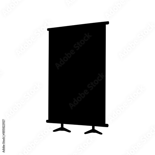 Blank roll-up display stand silhouette for advertising use