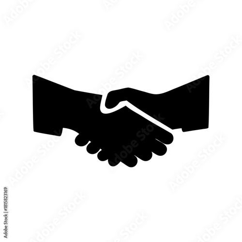 Partnership agreement handshake icon; business cooperation