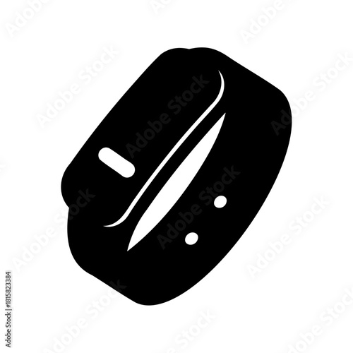 Black silhouette fitness tracker smart band digital wearable