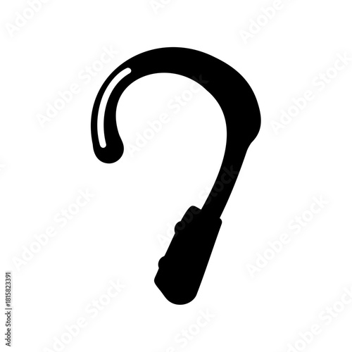 Classic hand-held sickle for harvesting crops, farming tool icon