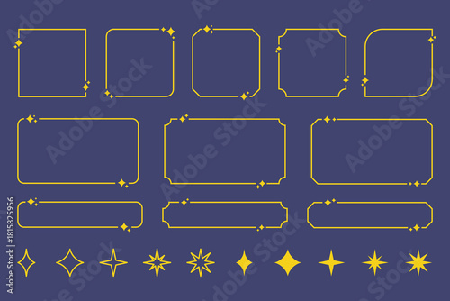 キラキラ装飾　星　ラインフレーム　枠　セット