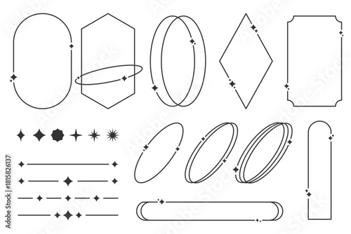 キラキラ装飾　星　ラインフレーム　枠　セット