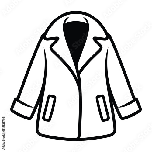 A stylish coat with a classic design, isolated on a symbol of fashion, warmth, and protection in a simple design