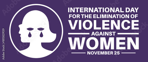 Crying Woman Awareness, tear symbol, violence prevention message, purple campaign badge, Women Safety Poster, emotional silhouette, tear icons, November 25 awareness
