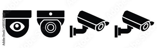 Security Camera Icons, CCTV set, surveillance symbols, monitoring graphic pack, CCTV Monitoring Set, camera icons, lens symbol, security watch system graphics