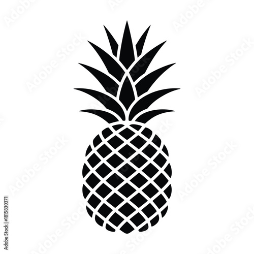 Illustration of a pineapple isolated on, a tropical fruit with a spiky exterior and sweet, tangy flesh, perfect for summer desserts and drinks