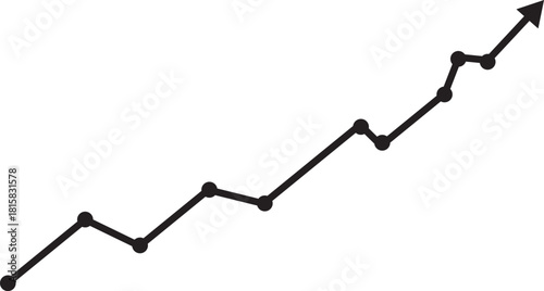 Growth graph with upward trend Vector