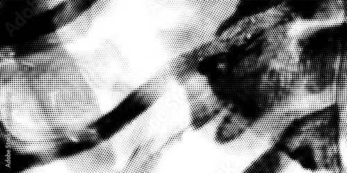 Dotted halftone gradient texture. Vanishing polka dot background. Repeating dots gradation pattern background. Black fading comic pop art overlay backdrop. Raster effect wallpaper. Vector halftone