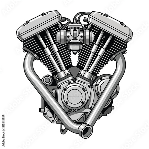 machine V twin motorcycle