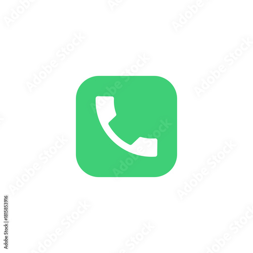 Green Phone Icon A Simple and Clear Symbol for Communication on a White Background