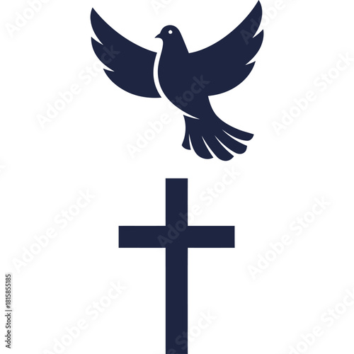 Dove and Cross Illustration religion faith peace hope spirituality christianity symbol religious holy bird