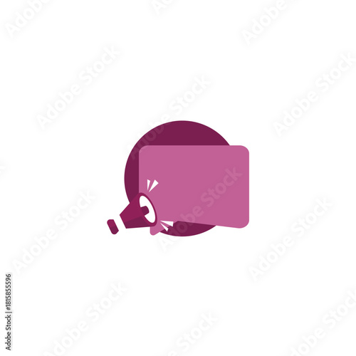 Announcement Icon Illustration of a megaphone with speech bubble, perfect for notifications