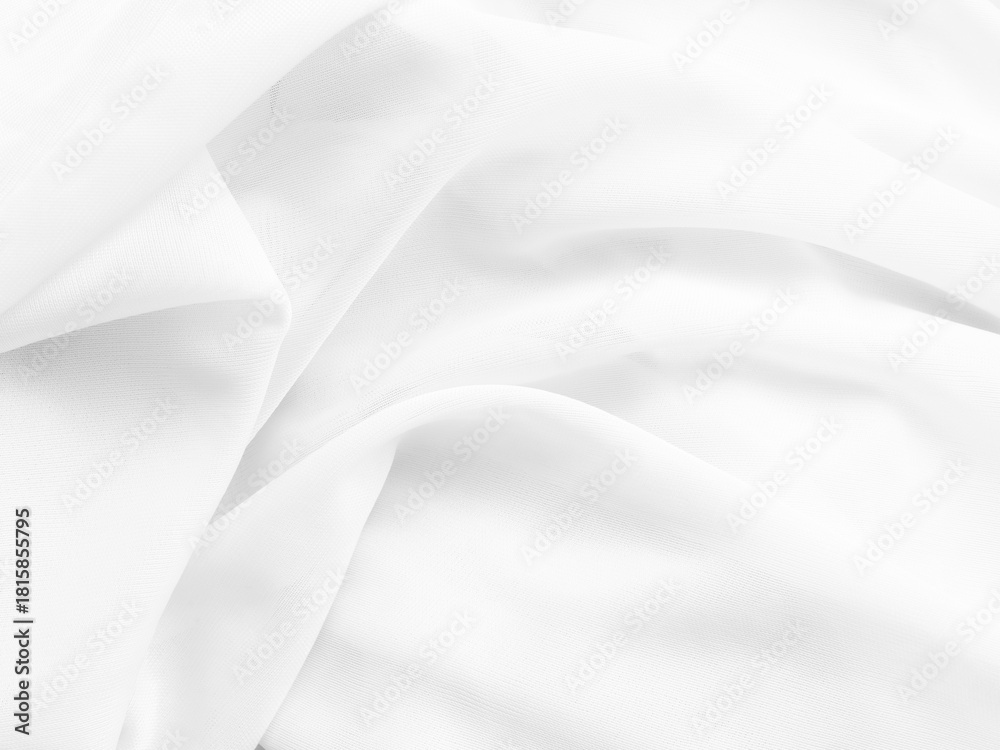 Fototapeta premium Background fabric white cloth cotton sheet silk material texture satin pattern fashion abstract shape space mockup beautiful textile luxury ripples wallpaper smooth vintage canvas elegance wall