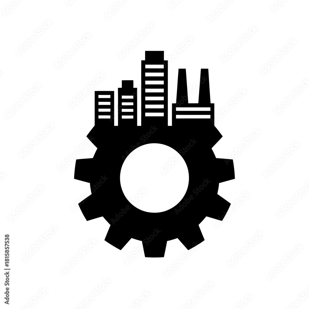 Obraz premium industry, factory, urban, cityscape, manufacturing, machinery, gear, engineering, construction, infrastructure, production, automation, technology, development, commerce, architecture, buildings, skyl