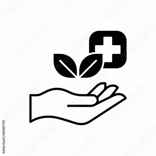 Natural Health Care Icon, Alternative Medicine, Holistic Healing, Herbal Medicine, Natural Remedy, Wellness Icon, Eco Health, Green Pharmacy, Plant Medicine, Nature Healing, Organic Care, Health Leaf,