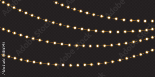 Soft glowing string lights creating a warm ambiance on a dark background