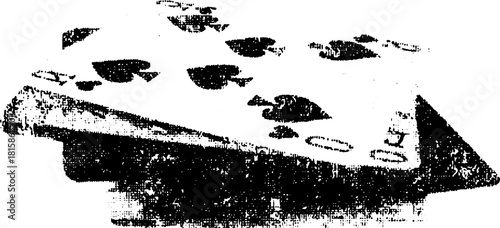 Playing cards with spades suit. Simple and flat vector illustration for gaming or entertainment context, presented as a set.