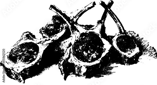 Engraving in a retro hand-drawn style. Black outline vector illustration presents a vintage artistic set.