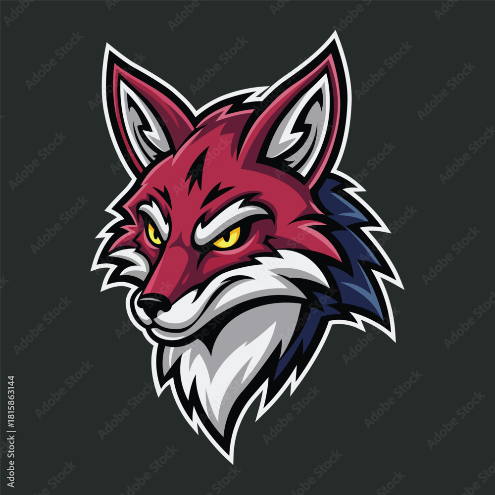 Fototapeta premium fox head mascot logo design vector template