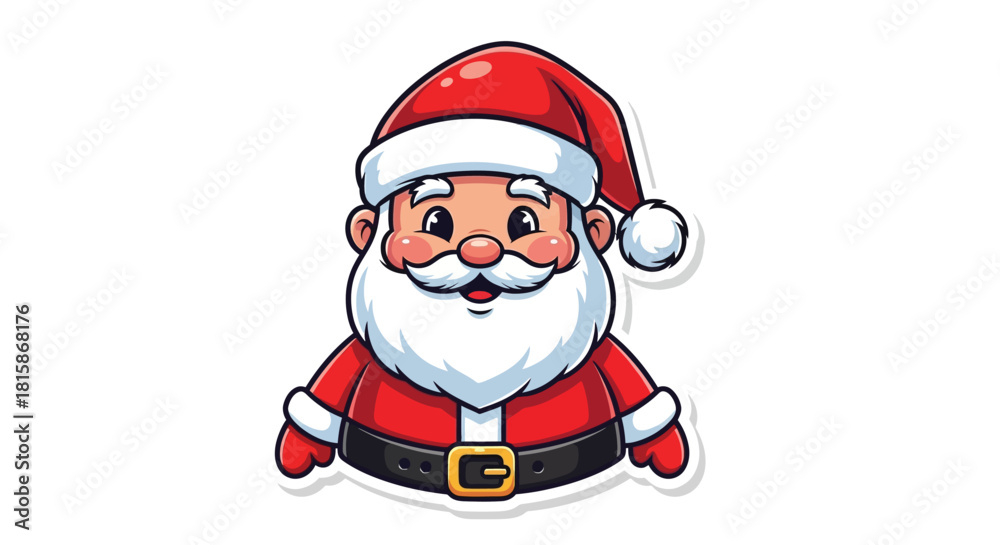 Fototapeta premium Cheerful Santa Claus character illustration for holiday season fun