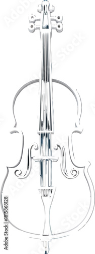 Simple black and white line art illustration of a cello.