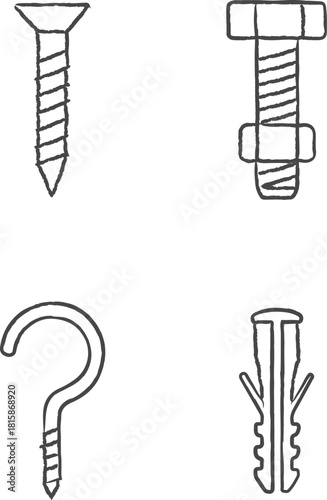 Fasteners and hooks collection