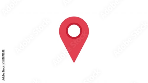 Location Pin Drop Smooth Bounce Animation ProRes Alpha Channel 4K 60fps Motion Graphic Style