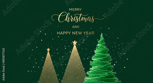 christmas card with christmas tree and gifts. Merry Christmas and Happy New Year banner/greeting card design. Creative Merry Christmas background logo design with a modern concept.