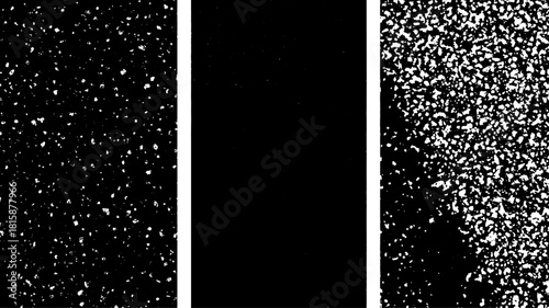 Grunge texture overlay in vector format. Black and white design features distressed elements, providing a unique background for various applications in illustration.
