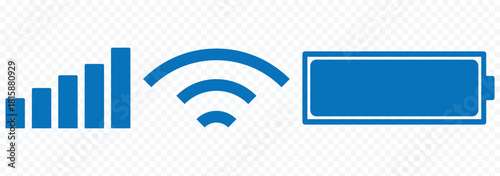 Status bar icon. Status bar phone icon. Set of android status bar icon vector set. Smartphone notification icon vector set. Set of status bar icon. Mobile phone system icons. Signal, wifi, and battery