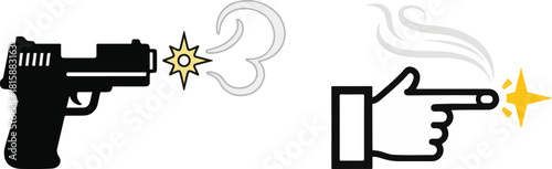 Illustrative Comparison of Pistol and Hand Finger Gun Firing Action