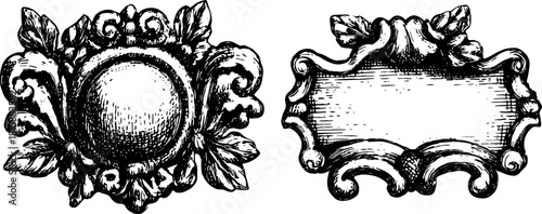 Ornate frame design with a vintage and decorative style. This vector illustration features an elaborate pattern suitable for artistic displays.