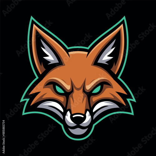 Fox Head Character e-Sport Logo Vector Template