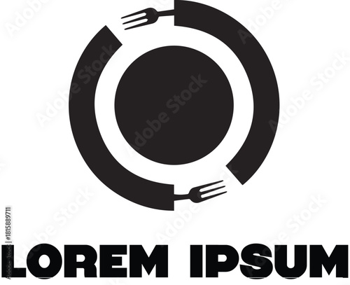 logo for company food plate folk spoon