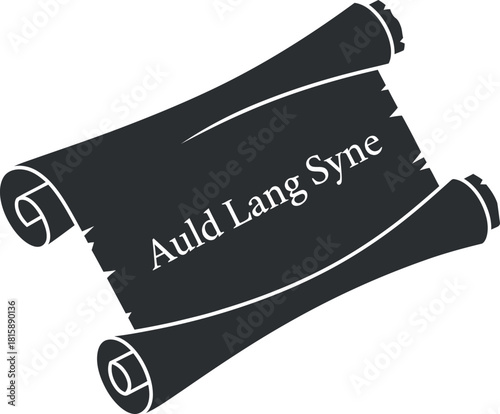 Auld lang syne scroll silhouette remembrance tradition and nostalgia