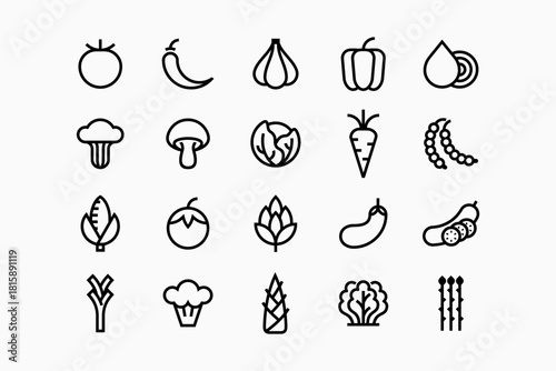 Set of vegetables logo icon