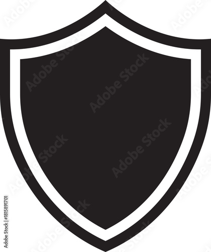 Shield Icon. Protect shield security line icons. Badge quality symbol, sign, logo or emblem. Сryptocurrency protection sign. Crypto currency security web button. Interface design element.