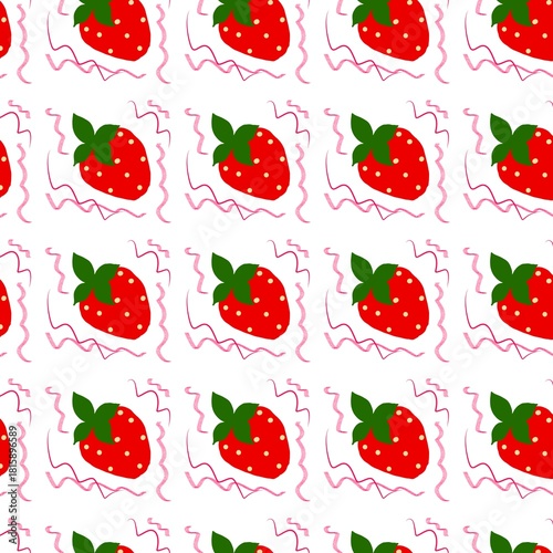 Fun Strawberry Printable Seamless Pattern