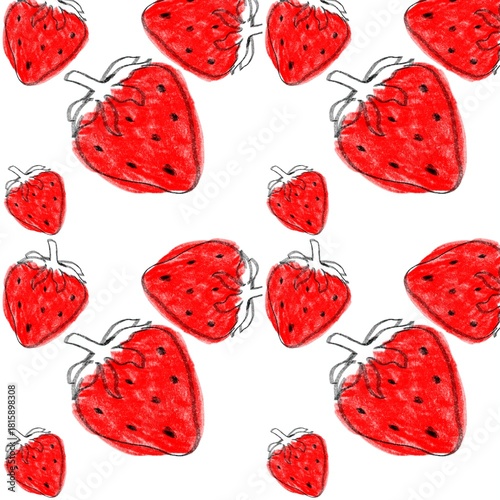 Delicious Strawberry Fruit Pattern Design