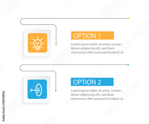 Design columns infographic template 2 step or process.