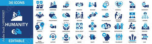Humanity & Charity Support Icon Set