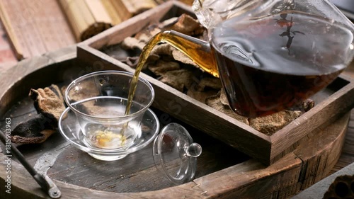Chenpi Dried Citrus Peel with Glass Teapot for Traditional Chinese Tea Ceremony