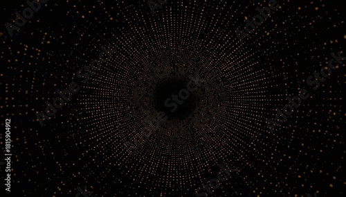 Swirling Pattern of Golden Dots Creating a Mesmerizing Spiral Effect