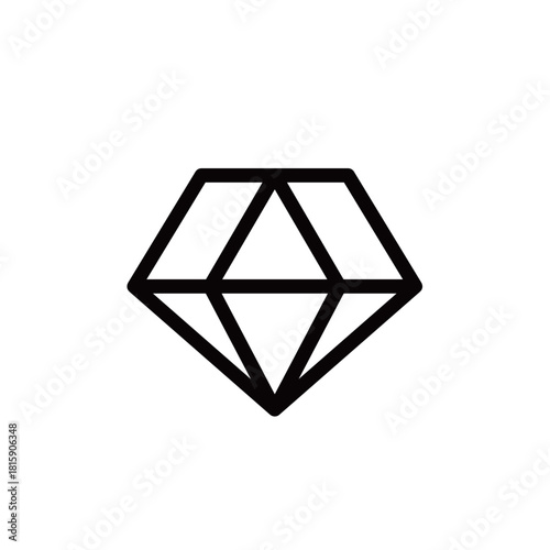  宝石・ダイヤモンドの線画アイコン