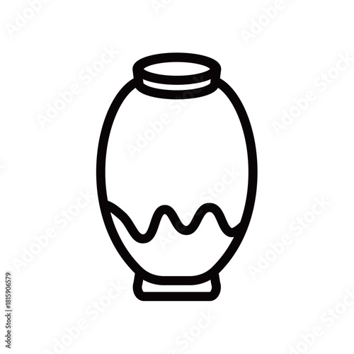 壺・陶芸品の線画アイコン