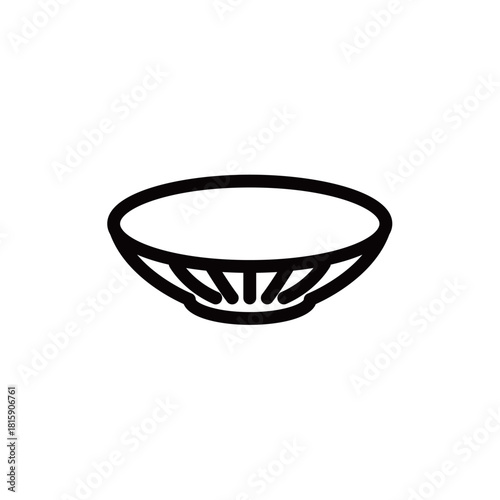 皿・陶磁器の線画アイコン